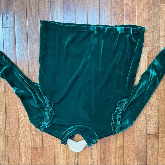 Sezane Elegant Green Velvet Top size 38 - Picture 3 of 4